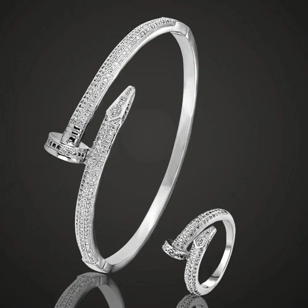 VQ Rhinestones Bracelet and Ring Set